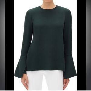 Lafayette 148 New York Jasmia silk flare cuff top size small